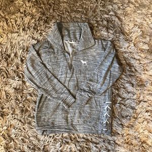 Pink-long sleeved -zippered top gray XS